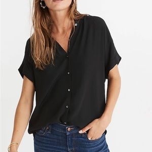 Madewell Central Drapey Shirt Black XS